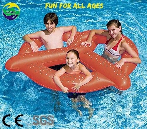 Large Bread Water Fun PVC Inflatable Pretzel Float Ring Swimming Pool Floats For Adults