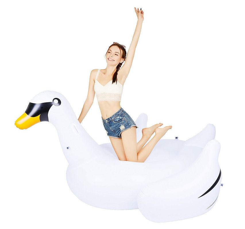 Large Inflatable Swimming Pool Float White Swan Floatie Toy 190 X 190 X 130CM
