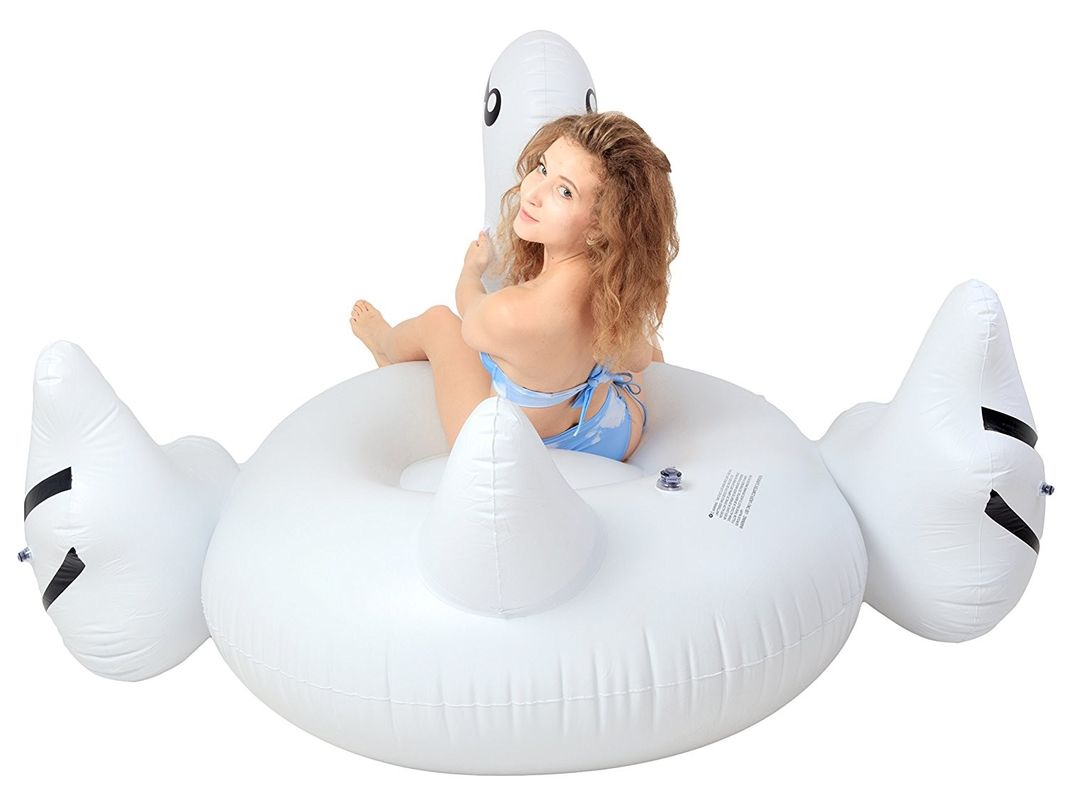 Large Inflatable Swimming Pool Float White Swan Floatie Toy 190 X 190 X 130CM