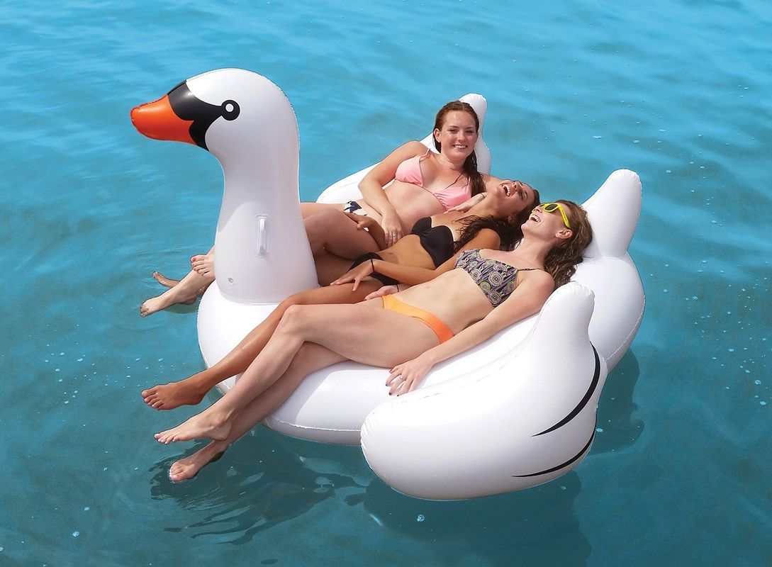 Large Inflatable Swimming Pool Float White Swan Floatie Toy 190 X 190 X 130CM