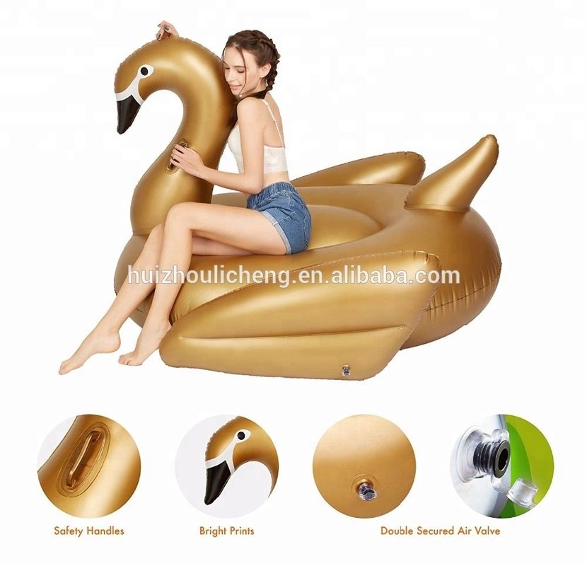 Black Inflatable Swan Swimming Ring For Party Time Flamingo Luxury Pool Floats For Adults