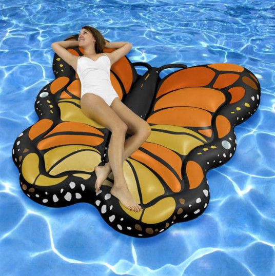 Butterfly Wings Inflatable Pool Float 250 X 180cm Customized Logo Angel Wings Pool Float