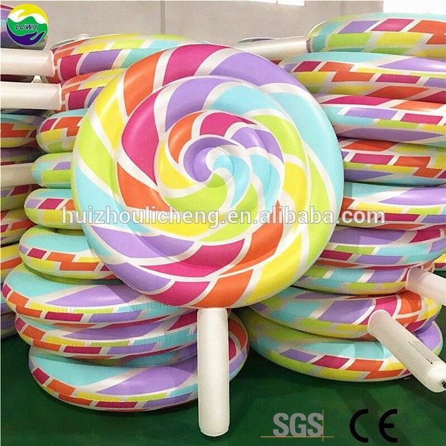 0.3mm Multi Color Large Pool Floats Inflatable Lollipop Pool Float 220 X 150cm