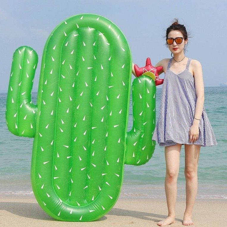 Children Cactus Inflatable Pool Float Green Outdoor Raft Lounge For Adults Summer Party