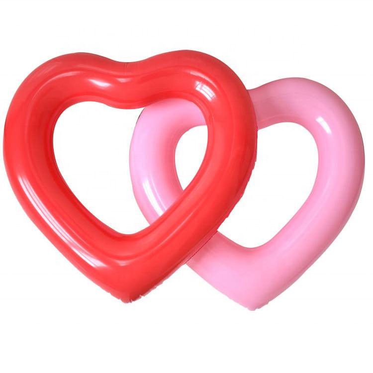 Adult Pool Float Beach Rings Inflatable 115 X 115cm Pink Heart Shaped Inflatable Pool