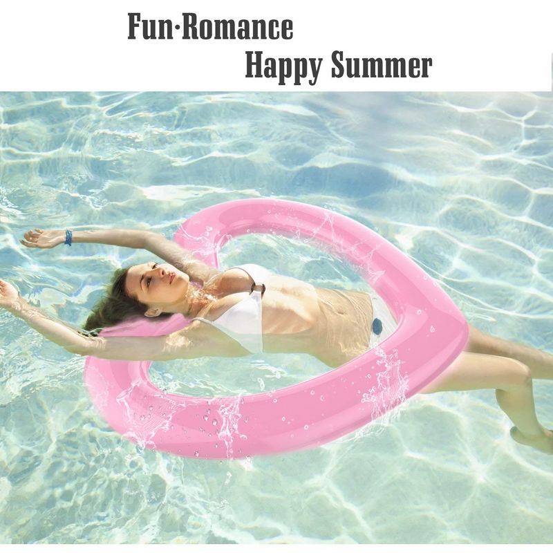 Adult Pool Float Beach Rings Inflatable 115 X 115cm Pink Heart Shaped Inflatable Pool