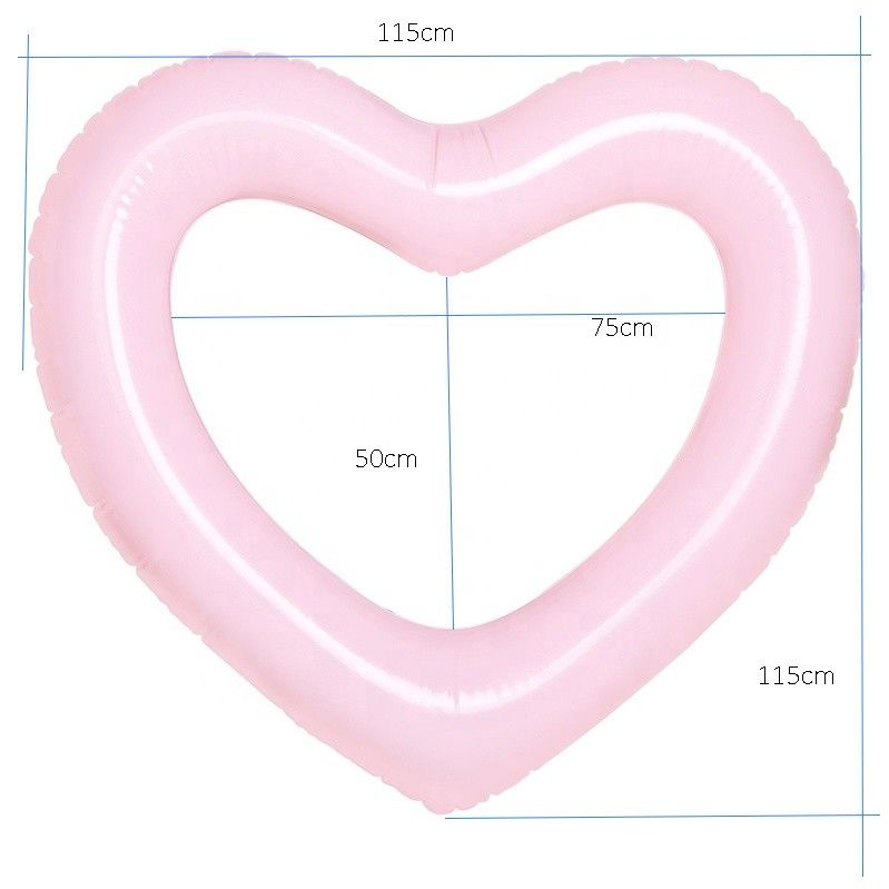 Adult Pool Float Beach Rings Inflatable 115 X 115cm Pink Heart Shaped Inflatable Pool