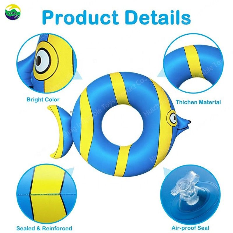 0.25mm Inflatable Outerdoor Pool Float Tube Fish Pool Toys Swimming Water Raft 8.7in