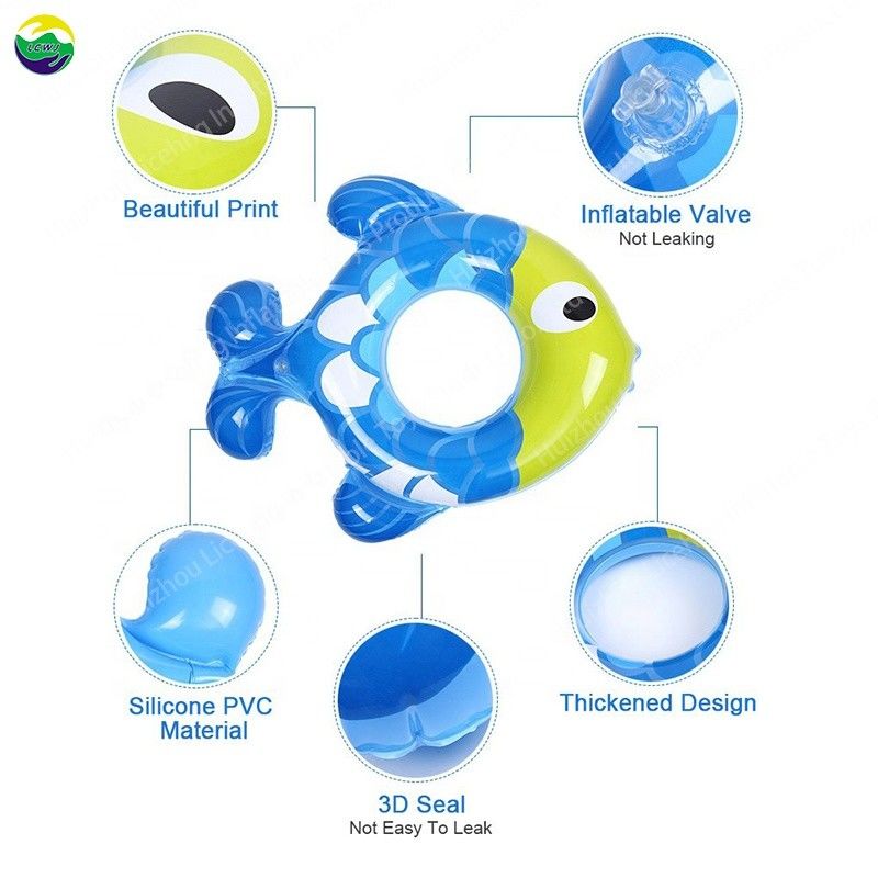0.25mm Inflatable Outerdoor Pool Float Tube Fish Pool Toys Swimming Water Raft 8.7in