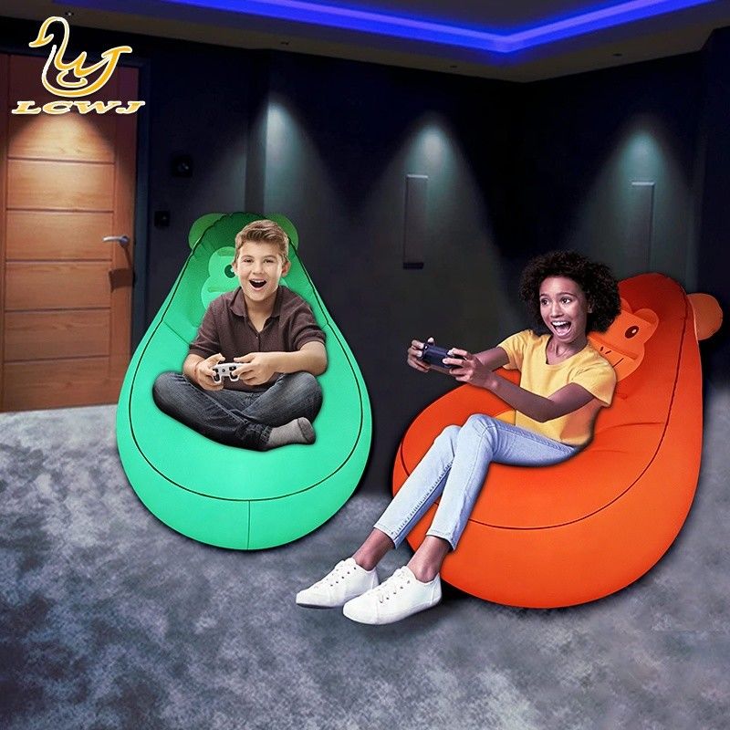 LC Chimpanzee Animal Design Inflatable Collapsible Lounge Blow up Couch Chair Sofa with Remote Control Light