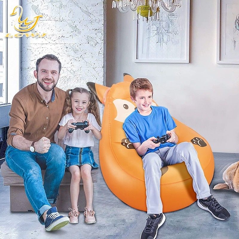 LC Chimpanzee Animal Design Inflatable Collapsible Lounge Blow up Couch Chair Sofa with Remote Control Light