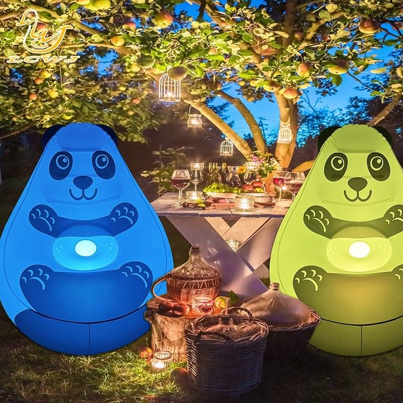 LC Chimpanzee Animal Design Inflatable Collapsible Lounge Blow up Couch Chair Sofa with Remote Control Light