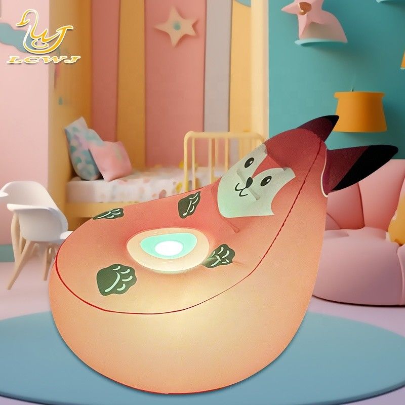 Cute Panda Fox Shape Air Filled Camping Chair Foddable Air Lounge Sofa For Children
