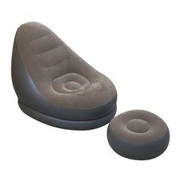 Flocked PVC Air Mattress Sofa Bed 110CM Outdoor Indoor Inflatable Beach Sofa