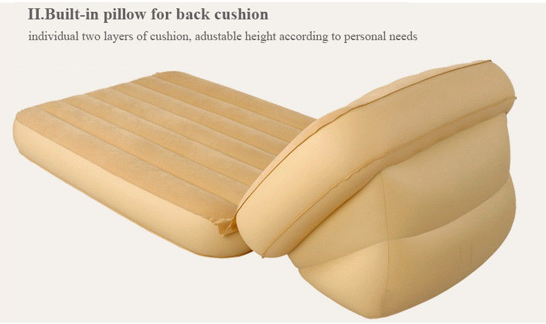 Inflatable Flocked Blow Up Outdoor Furniture Double Side Air Bed Mattress 0.35mm