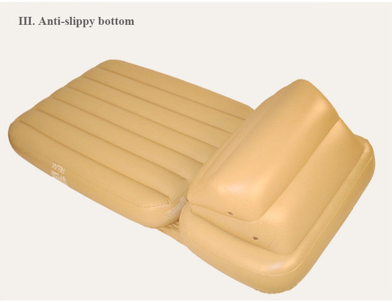 Inflatable Flocked Blow Up Outdoor Furniture Double Side Air Bed Mattress 0.35mm