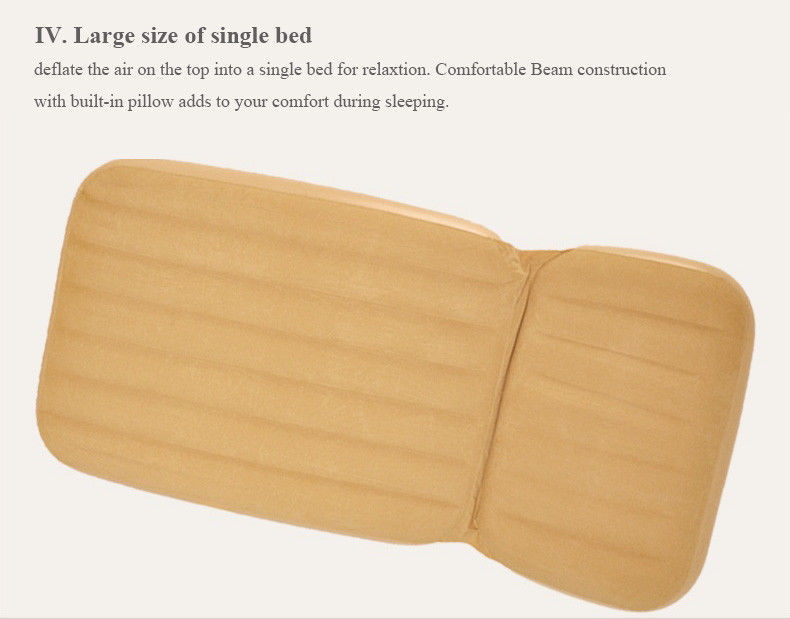 Inflatable Flocked Blow Up Outdoor Furniture Double Side Air Bed Mattress 0.35mm