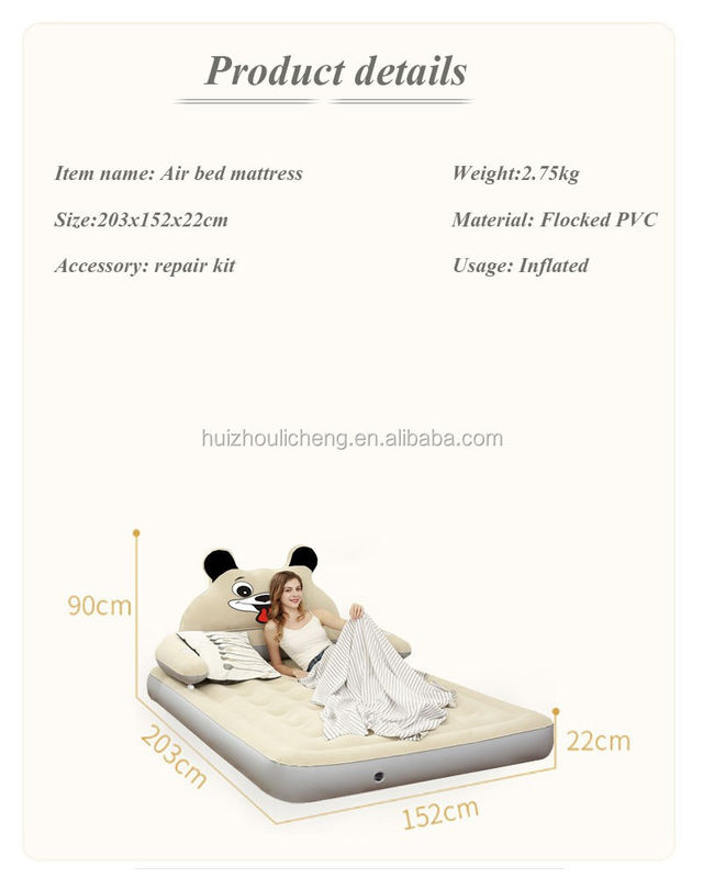 Self Inflating Animal Inflatable Furniture Air Bed Blow Up Mattress Big Size