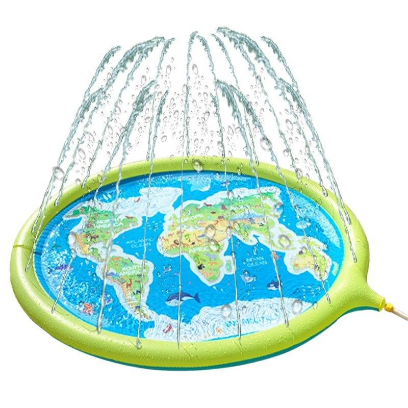 100kg Back Yard Inflatable Sprinkler Toy Mat 170cm Portable Splash Pad For Kid