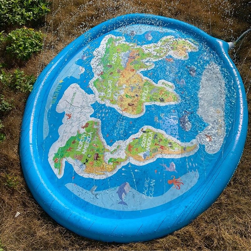100kg Back Yard Inflatable Sprinkler Toy Mat 170cm Portable Splash Pad For Kid