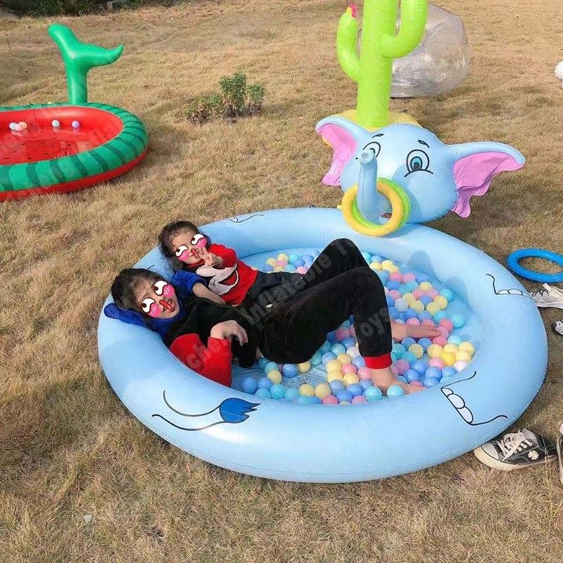 LC Animal Elephant Splash Ground Floor Pool Inflatable Spray Pool Inflatable Pool with Spray