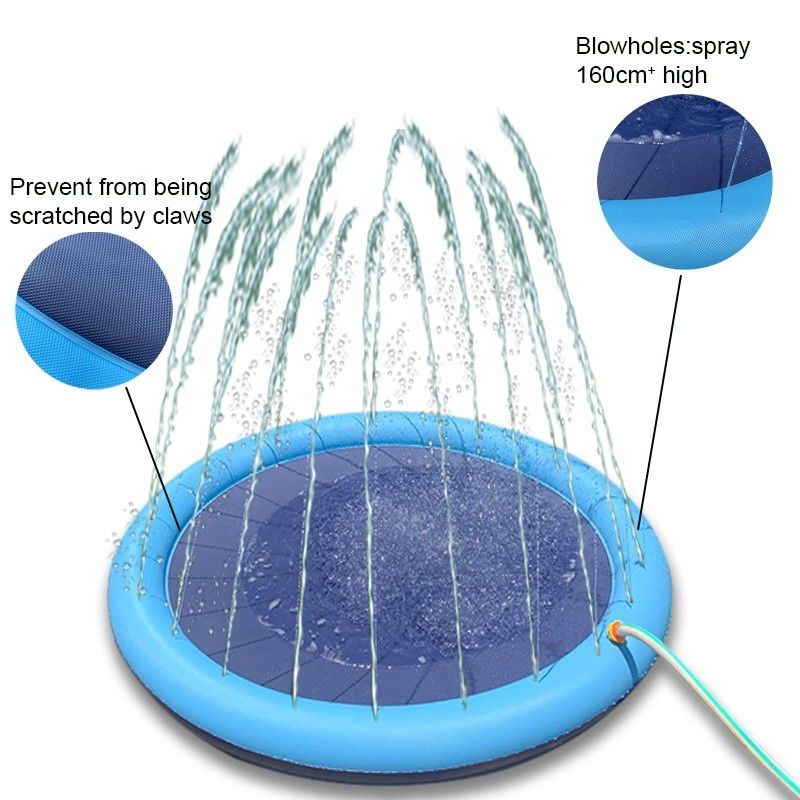 LC Water Splash Sprinkler Pad for Dogs Pet Shower Sprinkler PVC Pet Toys Dog Splash Pad