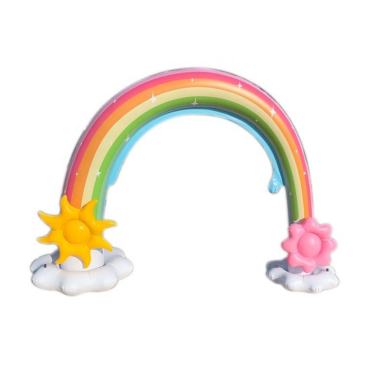 Inflatable Giant Beach Ball Sprinkler 6 Feet Water Rainbow Arch Toy For Infants