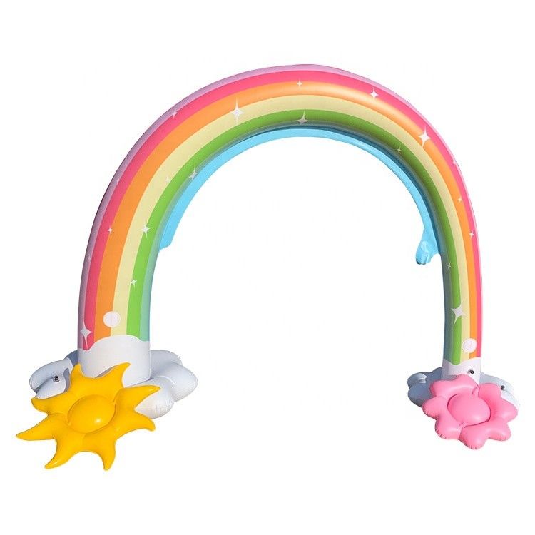 Inflatable Giant Beach Ball Sprinkler 6 Feet Water Rainbow Arch Toy For Infants