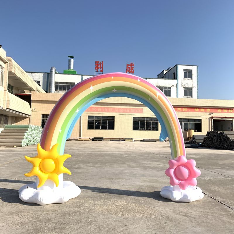 Inflatable Giant Beach Ball Sprinkler 6 Feet Water Rainbow Arch Toy For Infants