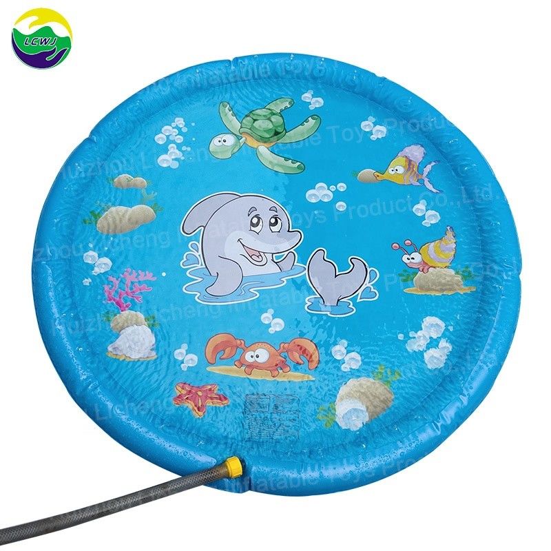 68in Inflatable Sprinkler Toy Customized Water Sprinkler Pool Mat For Outdoor Party