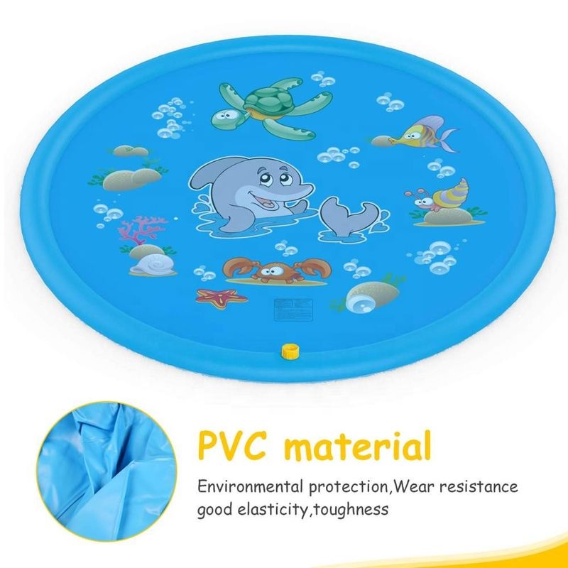 68in Inflatable Sprinkler Toy Customized Water Sprinkler Pool Mat For Outdoor Party