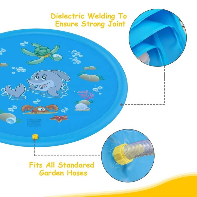 68in Inflatable Sprinkler Toy Customized Water Sprinkler Pool Mat For Outdoor Party