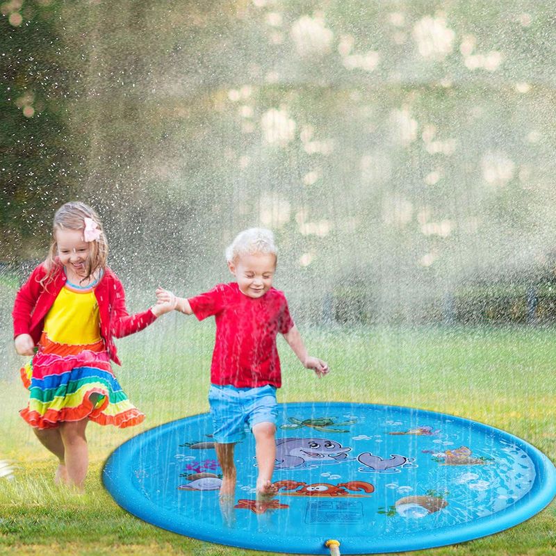68in Inflatable Sprinkler Toy Customized Water Sprinkler Pool Mat For Outdoor Party
