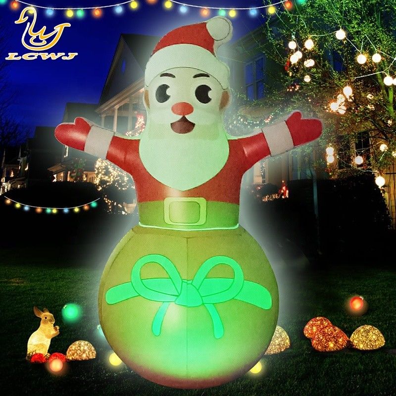 Roly Poly Air Blow Up Santa Claus Christmas Inflatable Decorations With LED Light