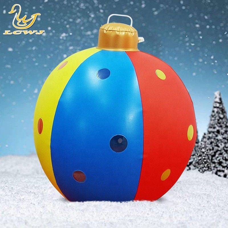 60cm Outdoor Inflatable Toy Ornament Decorated Pvc Inflatable Christmas Balls With Light