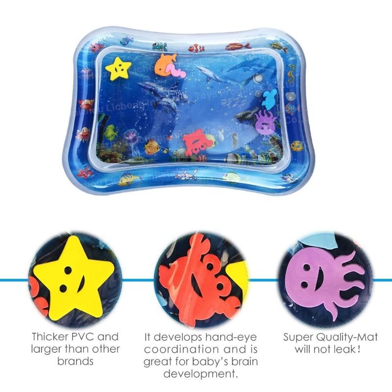 66 X 50cm Infant Water Toy Odm 3 To 12 Month Baby Inflatable Tummy Time Water Mat