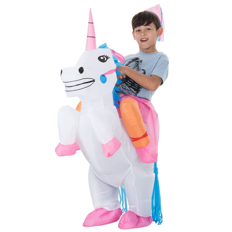 Adults Child Plastic Inflatable Toys Unicorn Rider Costumes For Christmas