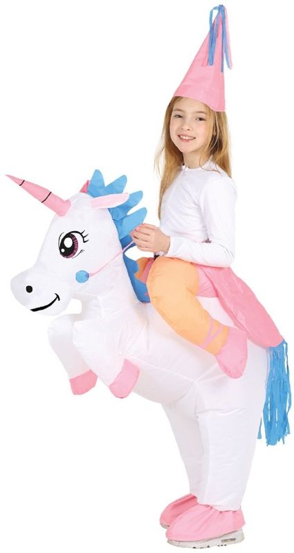 Adults Child Plastic Inflatable Toys Unicorn Rider Costumes For Christmas