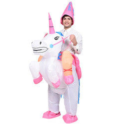 Adults Child Plastic Inflatable Toys Unicorn Rider Costumes For Christmas