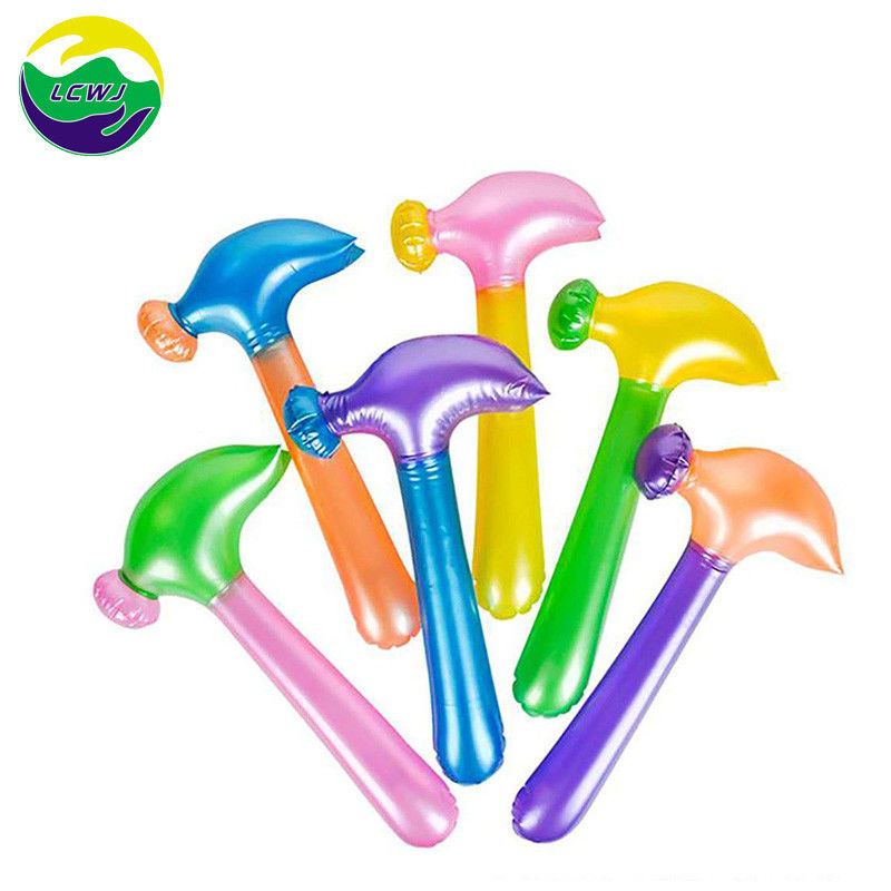 Rainbow Color 0.5kg Plastic Inflatable Toys 0.18mm Inflatable Hammer Toy