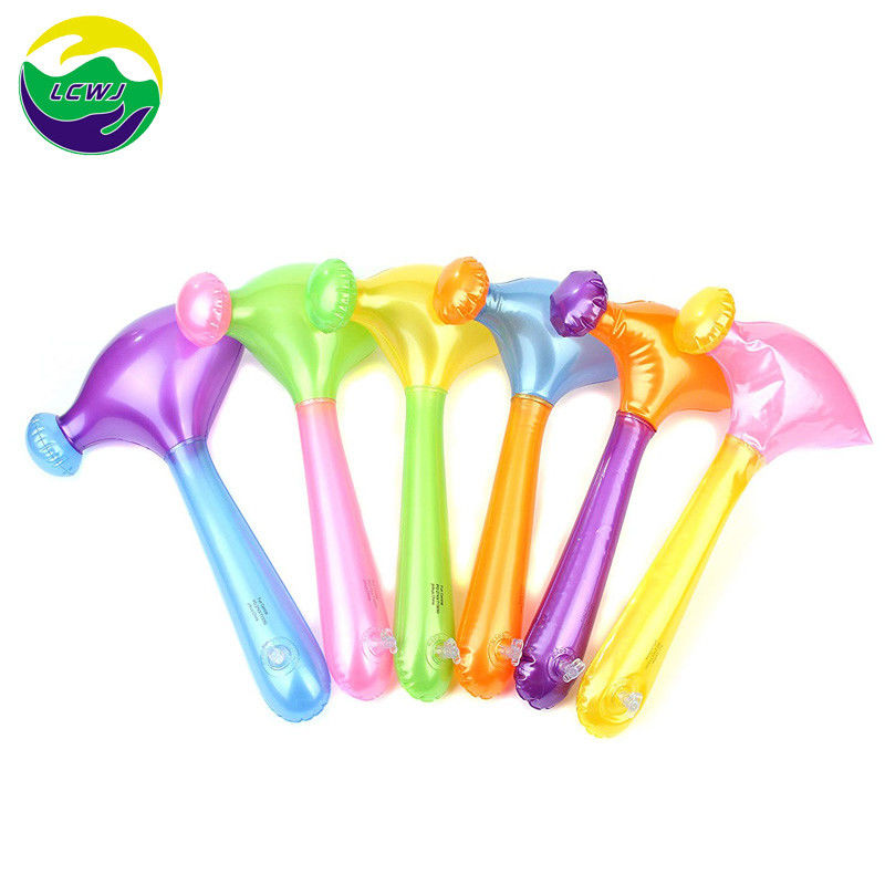 Rainbow Color 0.5kg Plastic Inflatable Toys 0.18mm Inflatable Hammer Toy