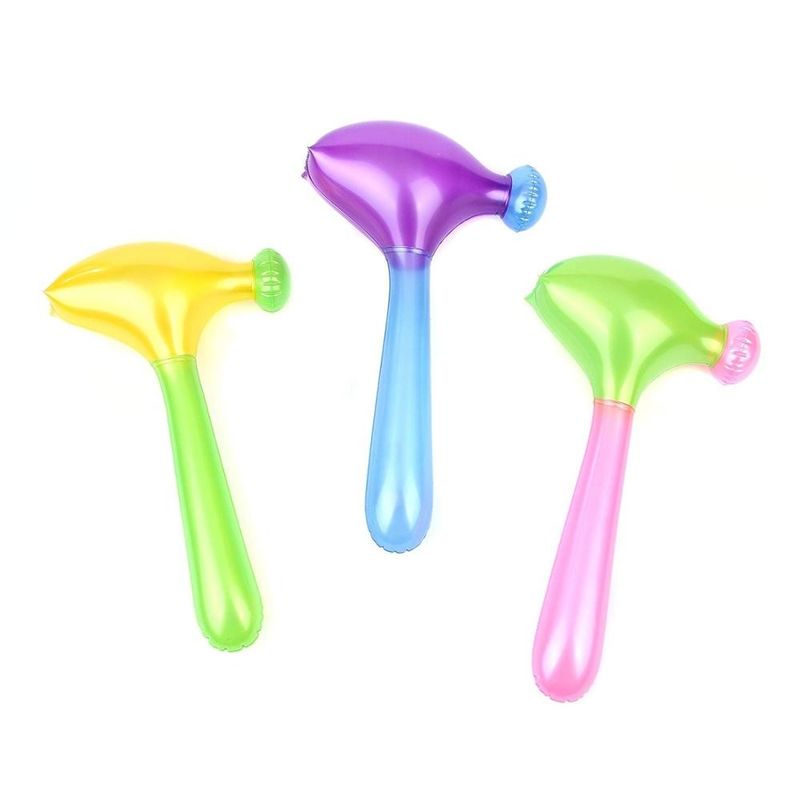 Rainbow Color 0.5kg Plastic Inflatable Toys 0.18mm Inflatable Hammer Toy
