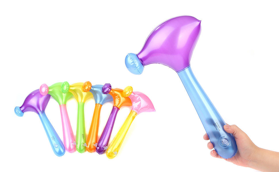 Rainbow Color 0.5kg Plastic Inflatable Toys 0.18mm Inflatable Hammer Toy