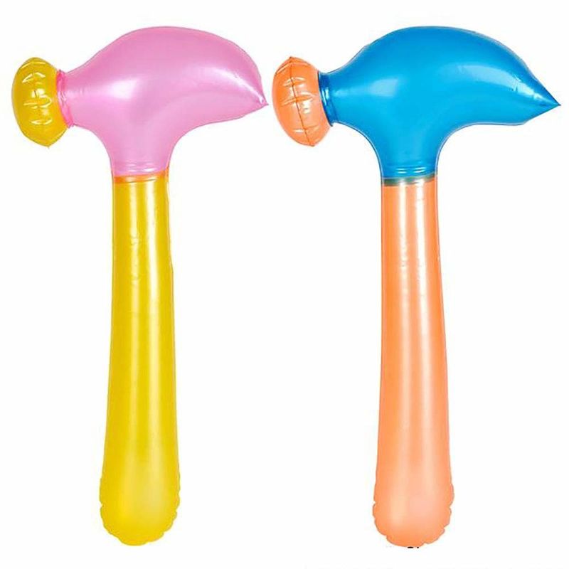Rainbow Color 0.5kg Plastic Inflatable Toys 0.18mm Inflatable Hammer Toy