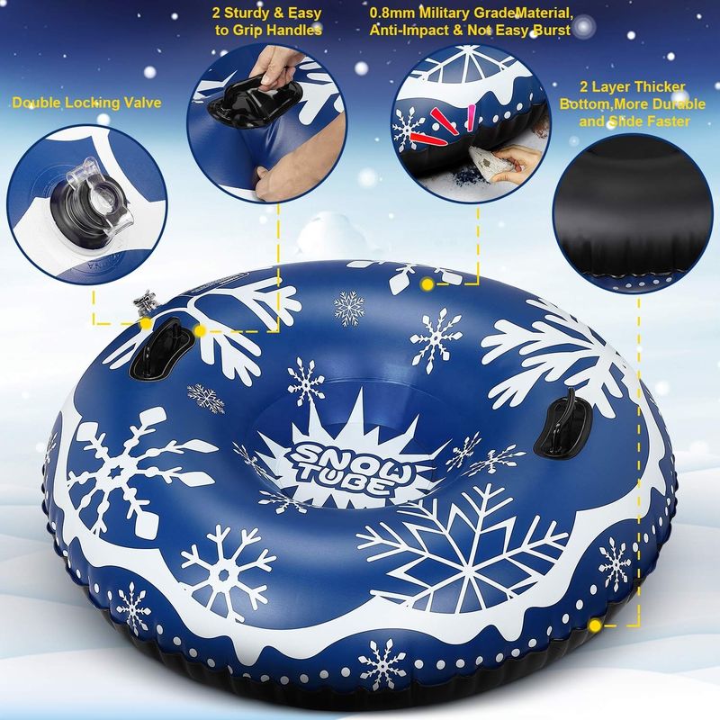 Adult Snow Inflatable Snow Toys Inflatable Sledding Tube Air Snow Sled 0.58mm 0.38mm