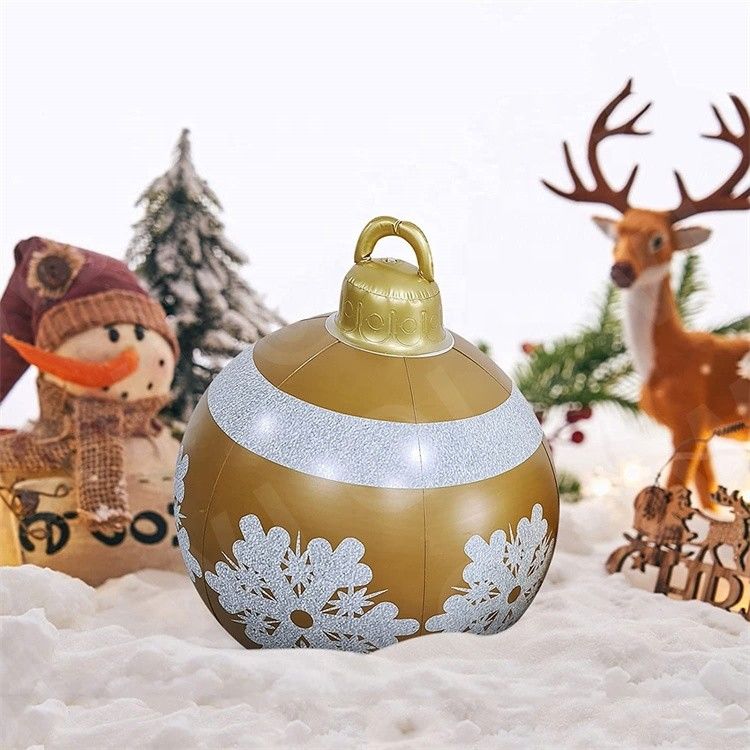 0.2mm Plastic Blow Up Snow Sled Inflatable Christmas Ball Ornament Balls  60cm