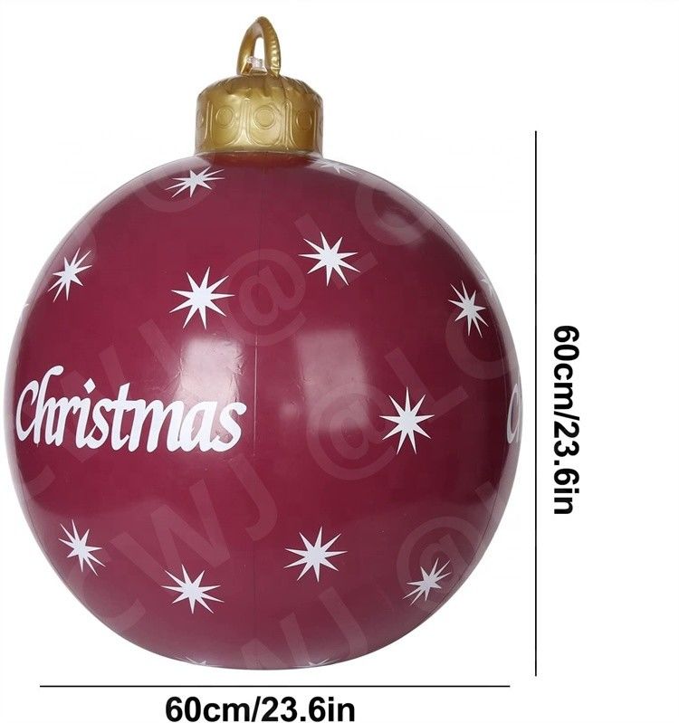 0.2mm Plastic Blow Up Snow Sled Inflatable Christmas Ball Ornament Balls  60cm