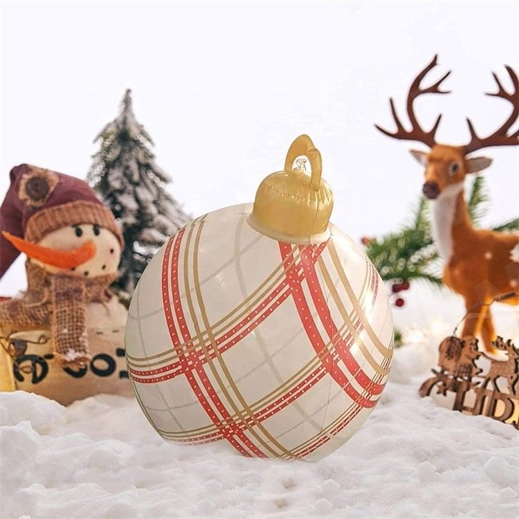 0.2mm Plastic Blow Up Snow Sled Inflatable Christmas Ball Ornament Balls  60cm