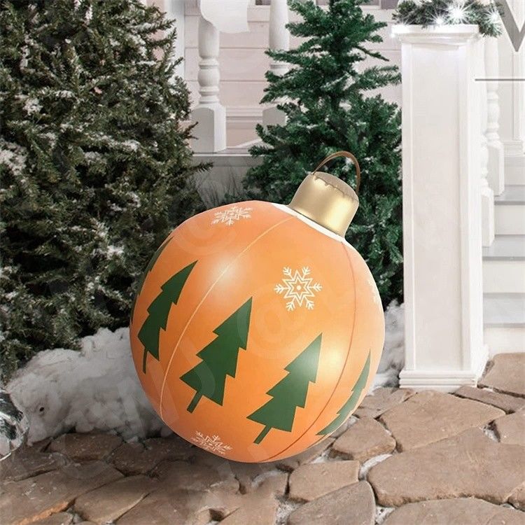 0.2mm Plastic Blow Up Snow Sled Inflatable Christmas Ball Ornament Balls  60cm
