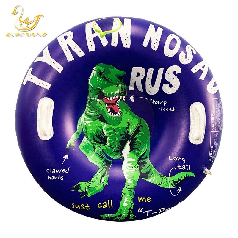 LC Children Outdoor Winter Fun Dinosaur T-rex Sled Foldable Snow Adult Portable Snow Sled Pvc Snow Tube
